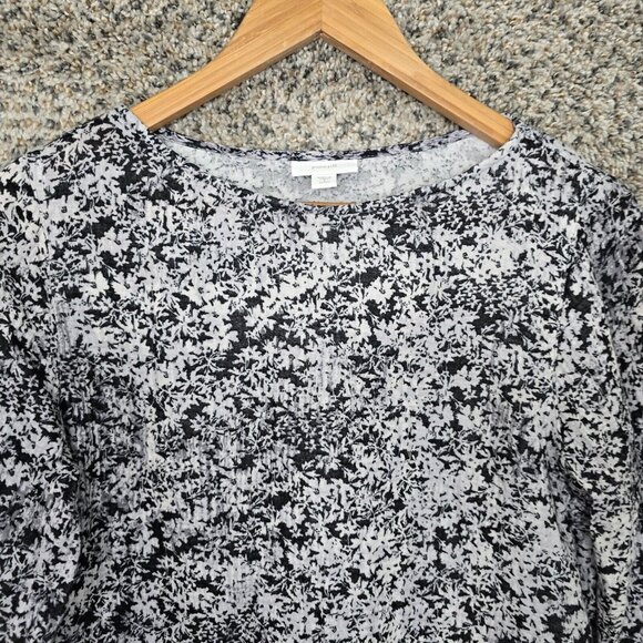 J Jill Pure Jill Top Womens SP Petite Small Black Scoop Neck Blouse Casual - Picture 4 of 7